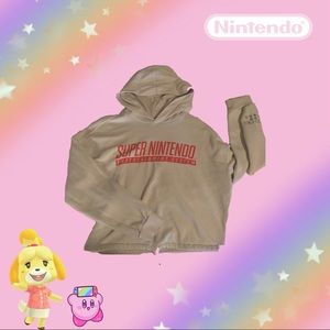 super nintendo cropped hoodie from h&m ⭐️ size s, very lightly worn, off-white
